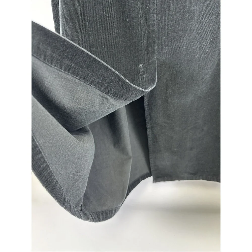 Eddie Bauer Black Corduroy Maxi Skirt Long Cotton Side Zip Pockets Women 18 Tall